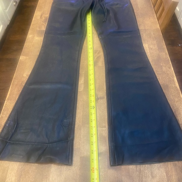 Bebe Black Leather Pants with Lace-Up Detail - Picture 11 of 11